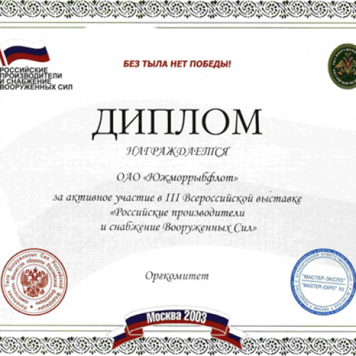 2003 год: Российские производители и снабжение Вооруженных сил